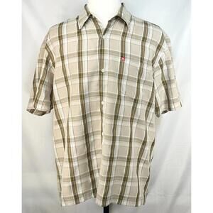 Quiksilver Plaid Pocketed Lightweight Button Up Brown Mens L